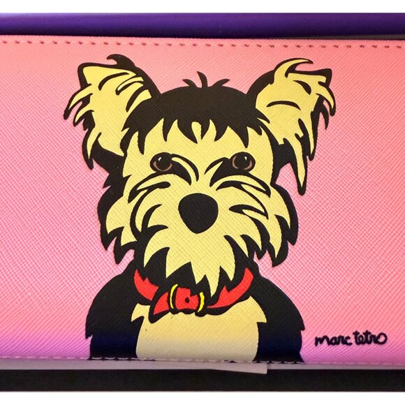 Marc Tetro Large Pink Zip Around Yorkie Yorkshire Terrier Dog Wallet - New - Picture 4 of 5